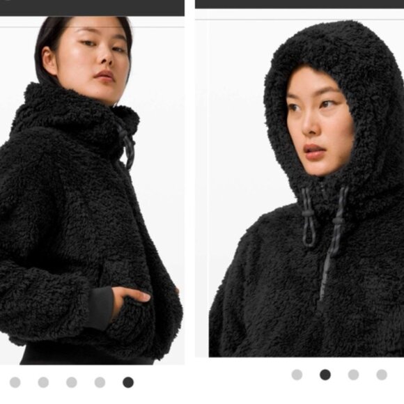 Lululemon Oh So Sherpa Fleece Half Zip Jacket Hoodie Pockets Jersey Lined Top 10 - Picture 11 of 16